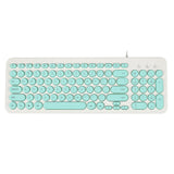 Max Ultra thin Keyboard Multimedia Wired USB 96 Keys Office Keyboard Light Green