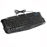 Max 3 Colors Backlit Gaming Keyboard with Fire Cracks Pattern Black With Fire Cracks