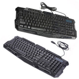 Max 3 Colors Backlit Gaming Keyboard with Fire Cracks Pattern Black With Fire Cracks