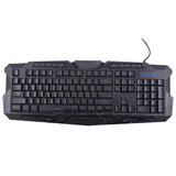 Max 3 Colors Backlit Gaming Keyboard with Fire Cracks Pattern Black With Fire Cracks