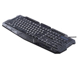 Max 3 Colors Backlit Gaming Keyboard with Fire Cracks Pattern Black With Fire Cracks
