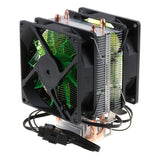 Max Dual-Tower Quiet CPU Cooling Fan 4 Pin Wire 12 LED RGB CPU Cooler Green