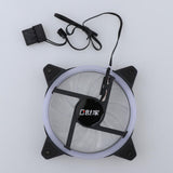 Max 12CM LED Computer Case Cooling Fan for PC 4-Color Light Loop