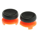 Maxbell 2pcs Thumb Stick Grip Caps Extender for Sony PS4/PS4 slim/PS4 Pro Controller Black and Orange