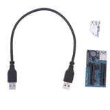 Max PCI-E X1 to X4 Powered Riser Graphics Extension Adapter Card USB 3.0 Cable