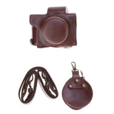 Max PU Leather Camera Case Protective Cover for Canon G1 X Mark III (Coffee)