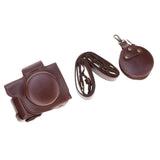 Max PU Leather Camera Case Protective Cover for Canon G1 X Mark III (Coffee)