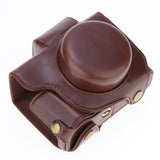 Max PU Leather Camera Case Protective Cover for Canon G1 X Mark III (Coffee)