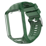 Maxbell Soft Silicone Watch Strap Wristband Screen Protector For TomTom Army Green
