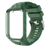 Maxbell Soft Silicone Watch Strap Wristband Screen Protector For TomTom Army Green