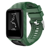 Maxbell Soft Silicone Watch Strap Wristband Screen Protector For TomTom Army Green