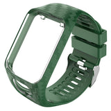 Maxbell Soft Silicone Watch Strap Wristband Screen Protector For TomTom Army Green