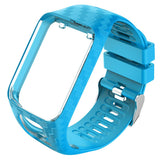 Maxbell Soft Silicone Watch Strap Wristband Screen Protector For TomTom Sky Blue