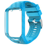 Maxbell Soft Silicone Watch Strap Wristband Screen Protector For TomTom Sky Blue