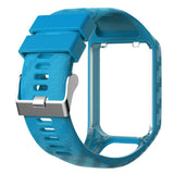 Maxbell Soft Silicone Watch Strap Wristband Screen Protector For TomTom Sky Blue