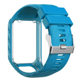 Maxbell Soft Silicone Watch Strap Wristband Screen Protector For TomTom Sky Blue