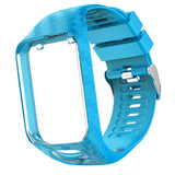 Maxbell Soft Silicone Watch Strap Wristband Screen Protector For TomTom Sky Blue