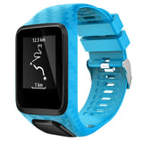 Maxbell Soft Silicone Watch Strap Wristband Screen Protector For TomTom Sky Blue
