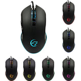 Max 7 Buttons Wired Gaming Mouse With Wolf Patten Colorful Breathing Lights