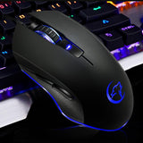 Max 7 Buttons Wired Gaming Mouse With Wolf Patten Colorful Breathing Lights