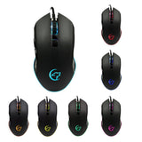 Max 7 Buttons Wired Gaming Mouse With Wolf Patten Colorful Breathing Lights