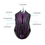 Max G820 Wired Game Mouse 7 Colors Lighting Optoelectronic Mouse
