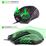 Max G820 Wired Game Mouse 7 Colors Lighting Optoelectronic Mouse