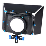 Max DSLR Rig Matte Box 15mm Rail Rod Supporter M4 with 3 Aluminium Flags