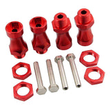 Max 4Pcs 12mm Wheel Hex Hub 25mm Extension Adapter for HSP RC Car Upgrade red
