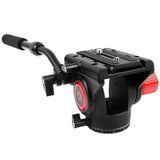 Max 3-Way 360 degree Panoramic Tripod Fluid Drag Pan Head W/ Quick Release Plate