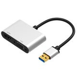 Max 2-in-1 USB 3.0 to VGA HDMI HD 1080P Converter Adapter Cable Silver