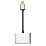Max 2-in-1 USB 3.0 to VGA HDMI HD 1080P Converter Adapter Cable Silver