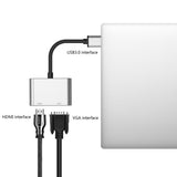 Max 2-in-1 USB 3.0 to VGA HDMI HD 1080P Converter Adapter Cable Silver