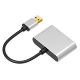 Max 2-in-1 USB 3.0 to VGA HDMI HD 1080P Converter Adapter Cable Silver