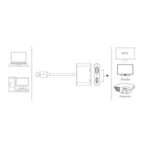 Max 2-in-1 USB 3.0 to VGA HDMI HD 1080P Converter Adapter Cable Silver