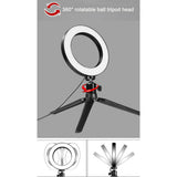 Max 6inch Dimmable Desktop LED Ring Light Video Fill Light Stand Lamp
