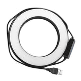 Max 6inch Dimmable Desktop LED Ring Light Video Fill Light Stand Lamp