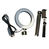 Max 6inch Dimmable Desktop LED Ring Light Video Fill Light Stand Lamp