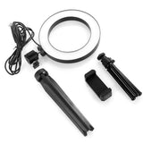 Max 6inch Dimmable Desktop LED Ring Light Video Fill Light Stand Lamp
