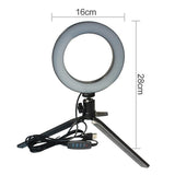 Max 6inch Dimmable Desktop LED Ring Light Video Fill Light Stand Lamp