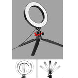 Max 6inch Dimmable Desktop LED Ring Light Video Fill Light Stand Lamp