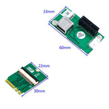 Max NGFF (M.2)  Key A/E  to PCI-E X1 Adapter Riser Card with USB 2.0 Port