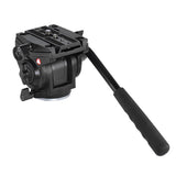 Max Video Tripod Fluid Drag Pan Head + Sliding Plate for DSLR Camera Camcorder