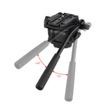 Max Video Tripod Fluid Drag Pan Head + Sliding Plate for DSLR Camera Camcorder
