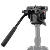 Max Video Tripod Fluid Drag Pan Head + Sliding Plate for DSLR Camera Camcorder