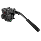 Max Video Tripod Fluid Drag Pan Head + Sliding Plate for DSLR Camera Camcorder