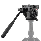 Max Video Tripod Fluid Drag Pan Head + Sliding Plate for DSLR Camera Camcorder
