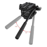 Max Video Tripod Fluid Drag Pan Head + Sliding Plate for DSLR Camera Camcorder