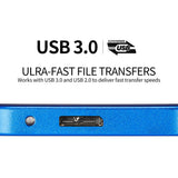 Maxbell USB 3.0  2.5"  SATA External Hard Drive Mobile Disk HD Enclosure Blue 1T