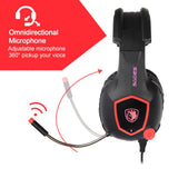 Maxbell SA818 Headset Gaming Headphones for Xbox One PC Earphone Mic black+red